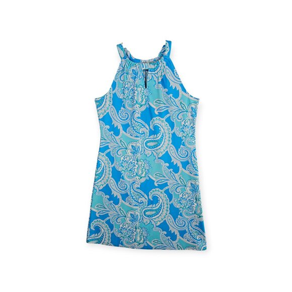 🛍️ Jude Connally Paisley Halter Dress - Women's Small - NWT Blue Multicolor - Picture 1 of 7